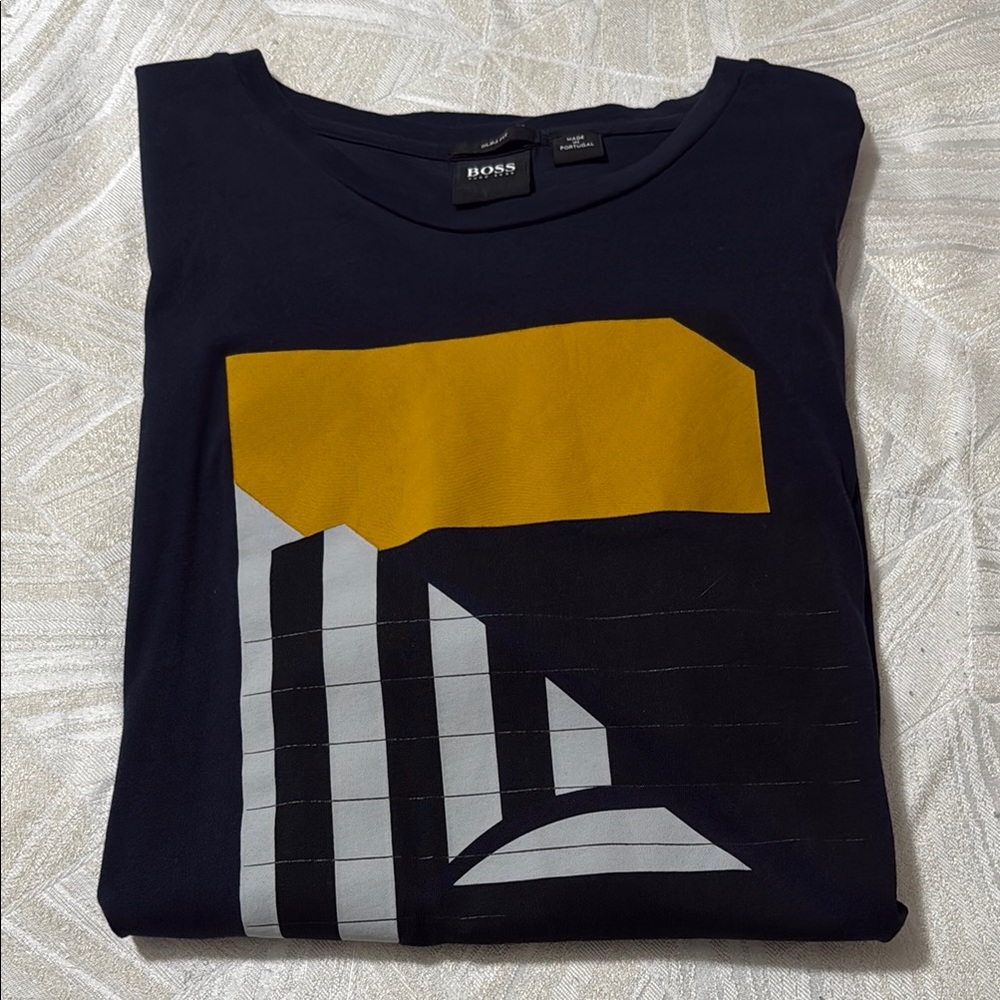 Boss Blue and Yellow Short Sleeve Tee